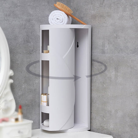 360 Degree Rotating Bathroom Organizer Shelf Wall Mounted Shampoo Cosmetic